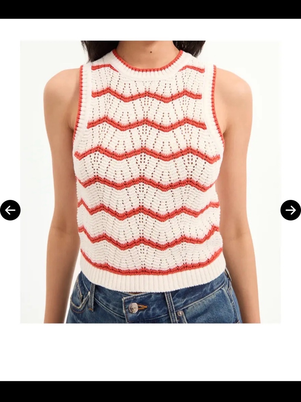 Veronica Beard Jerrel Chevron Stripe Knit Tank